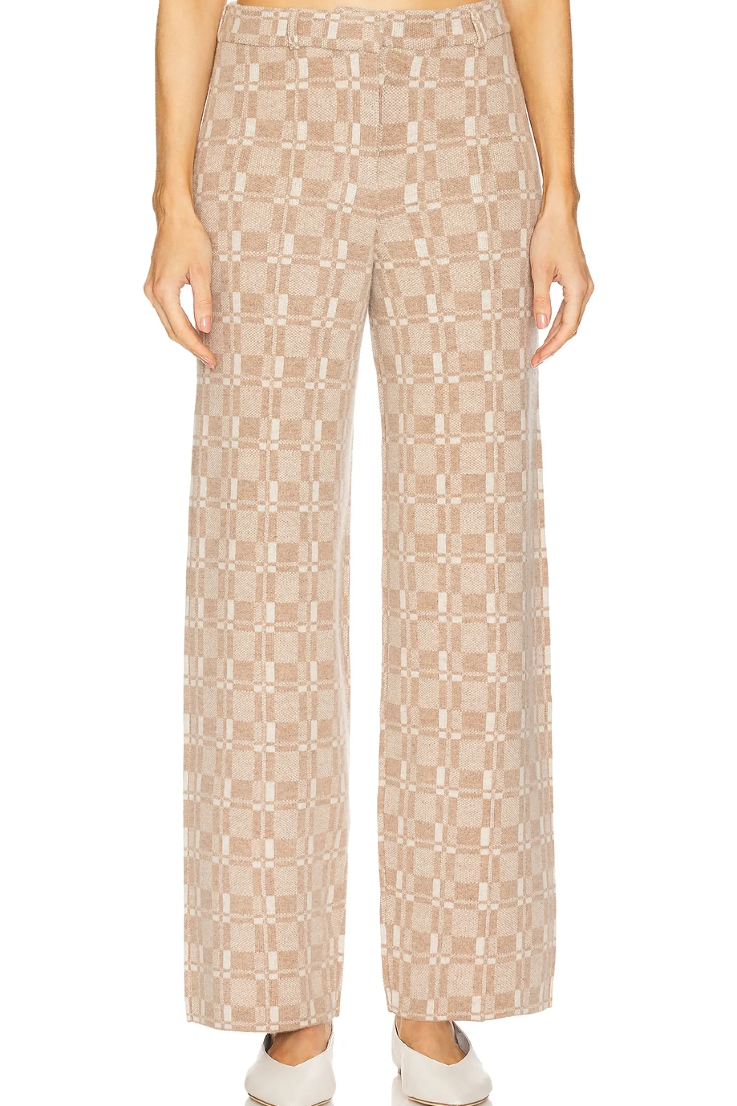 Women NAADAM Matching Sets>Luxe Plaid Jacquard Wide Leg Trouser