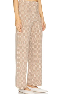 Women NAADAM Matching Sets>Luxe Plaid Jacquard Wide Leg Trouser