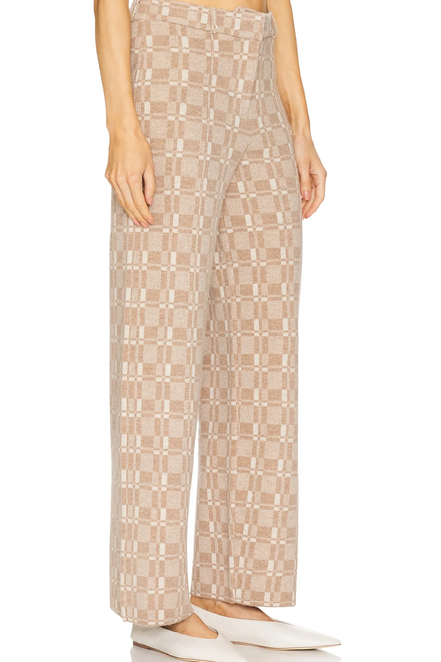 Women NAADAM Matching Sets>Luxe Plaid Jacquard Wide Leg Trouser