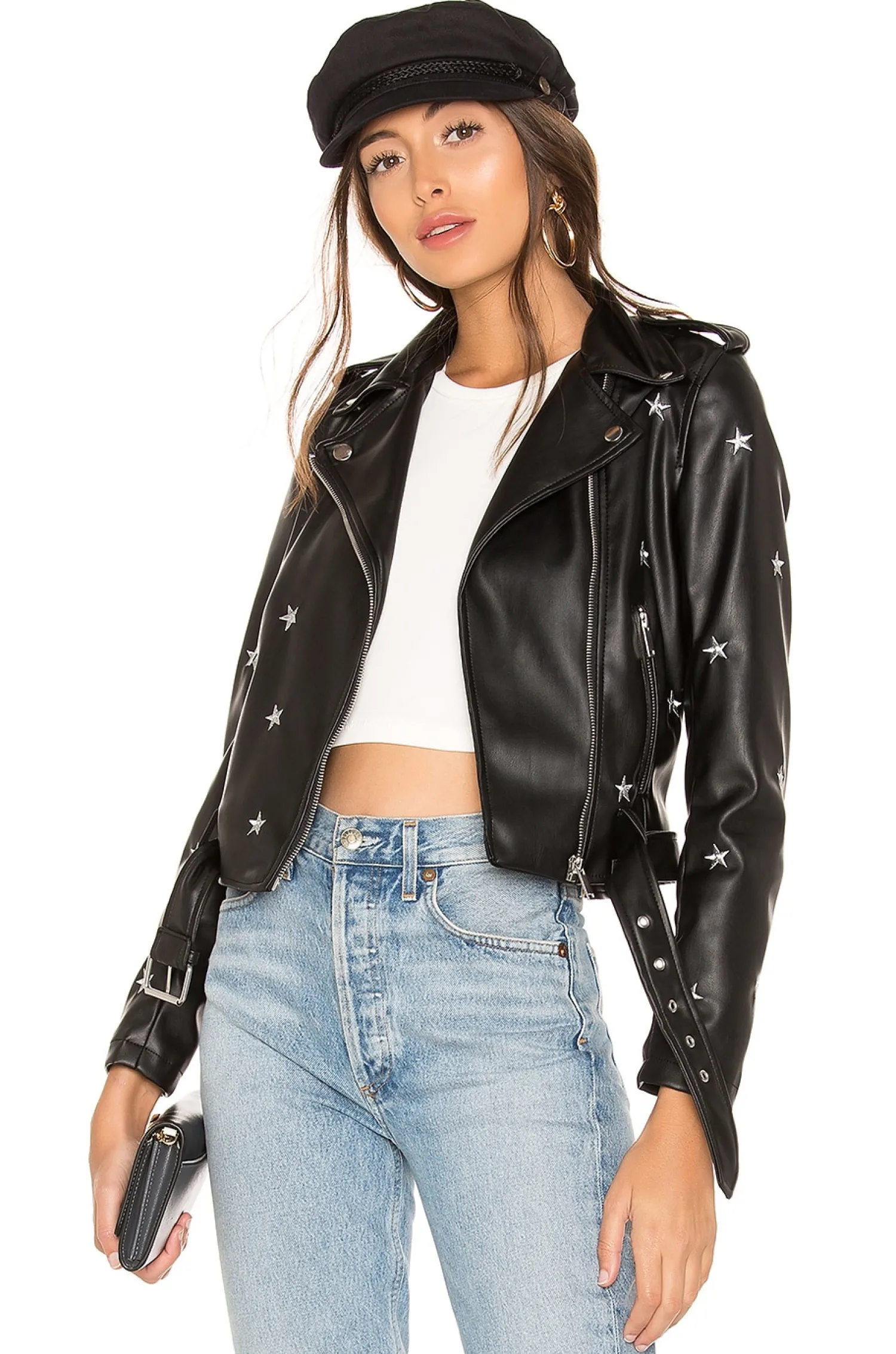 Women superdown Jackets & Coats>Lydia Embroidered Moto Jacket