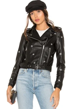 Women superdown Jackets & Coats>Lydia Embroidered Moto Jacket