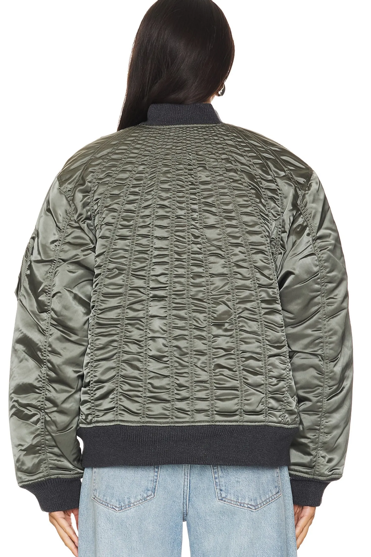 Women ALPHA INDUSTRIES Jackets & Coats>Ma-1 Shirring Flight Jacket