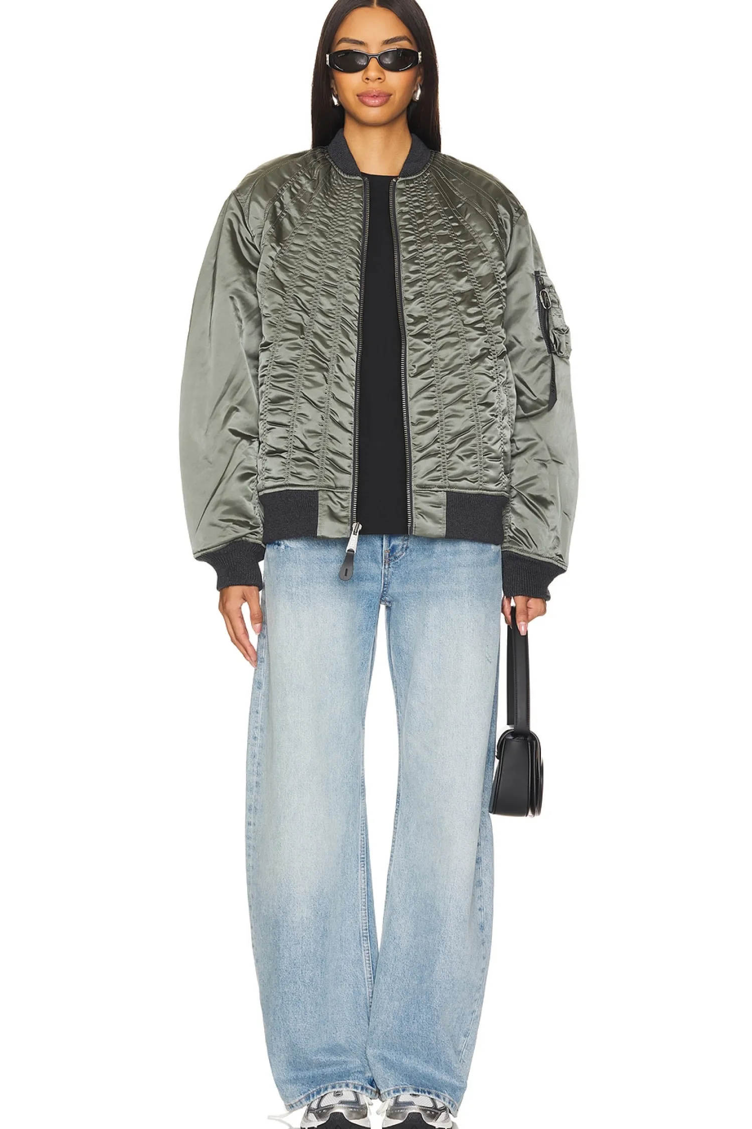 Women ALPHA INDUSTRIES Jackets & Coats>Ma-1 Shirring Flight Jacket