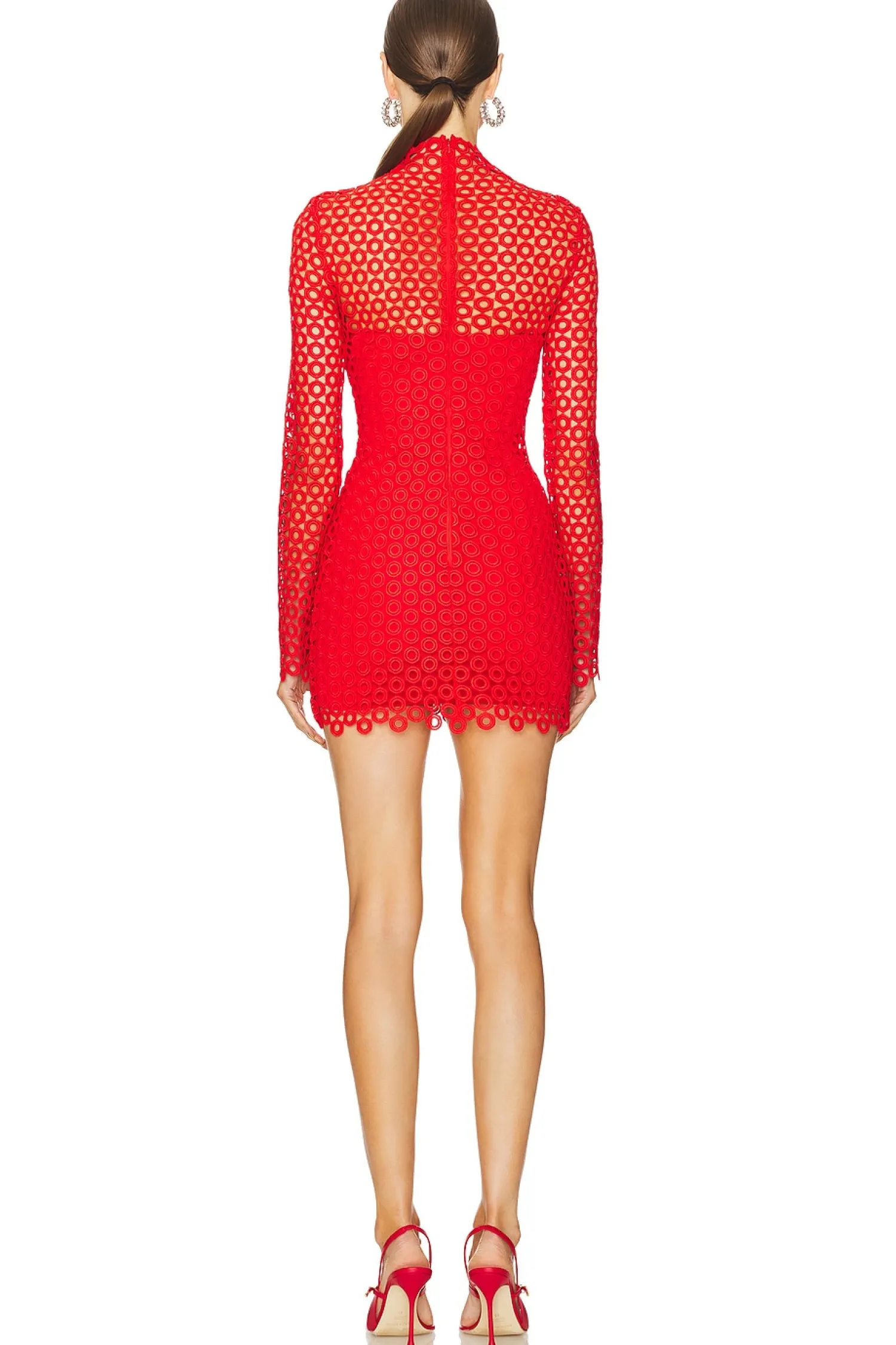 Women David Koma Dresses>Macrame Long Sleeve Mini Dress