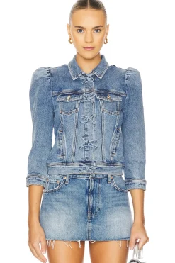 Women retrofete Jackets & Coats>Mauve Denim Jacket