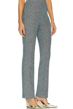 Women L'Academie Pants>Metallic Tie Knit Slim Pants