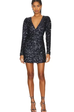 Women Line & Dot Dresses>Midnight Mini Dress