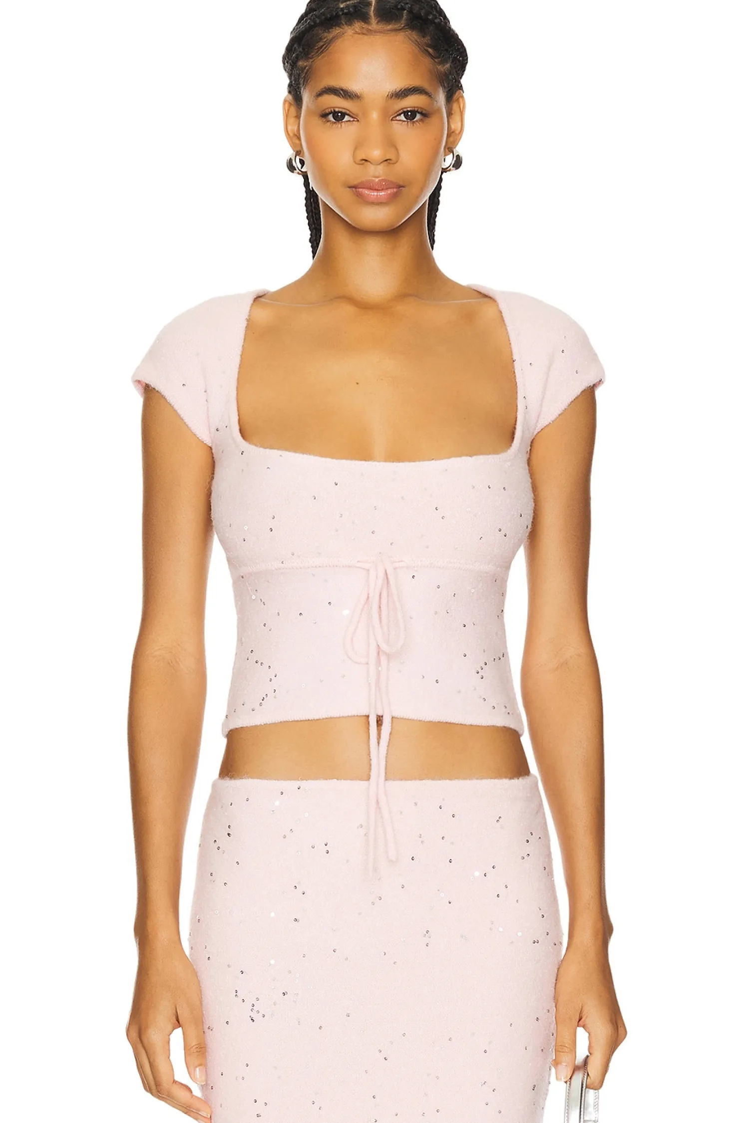 Women GUIZIO Matching Sets>Miki Sequin Knit Top