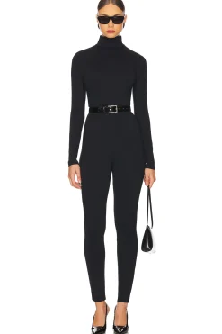 Women Susana Monaco Jumpsuits>Mock Neck Long Sleeve Jumpsuit