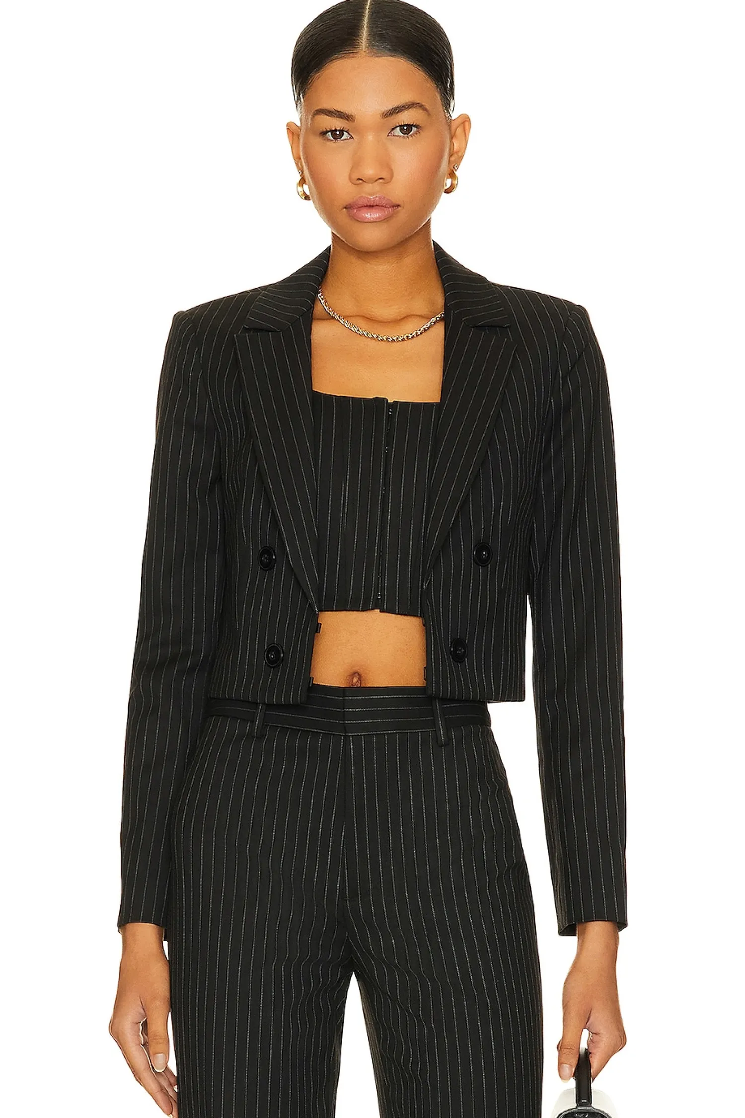 Women Alice + Olivia Jackets & Coats>Mya Crpd Ntch Col Ftd Blzr