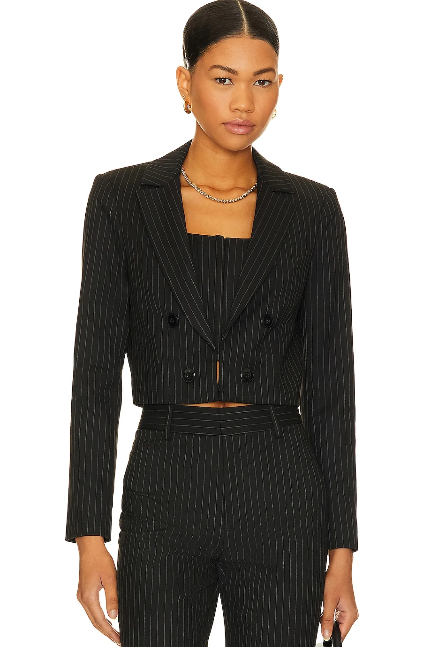 Women Alice + Olivia Jackets & Coats>Mya Crpd Ntch Col Ftd Blzr