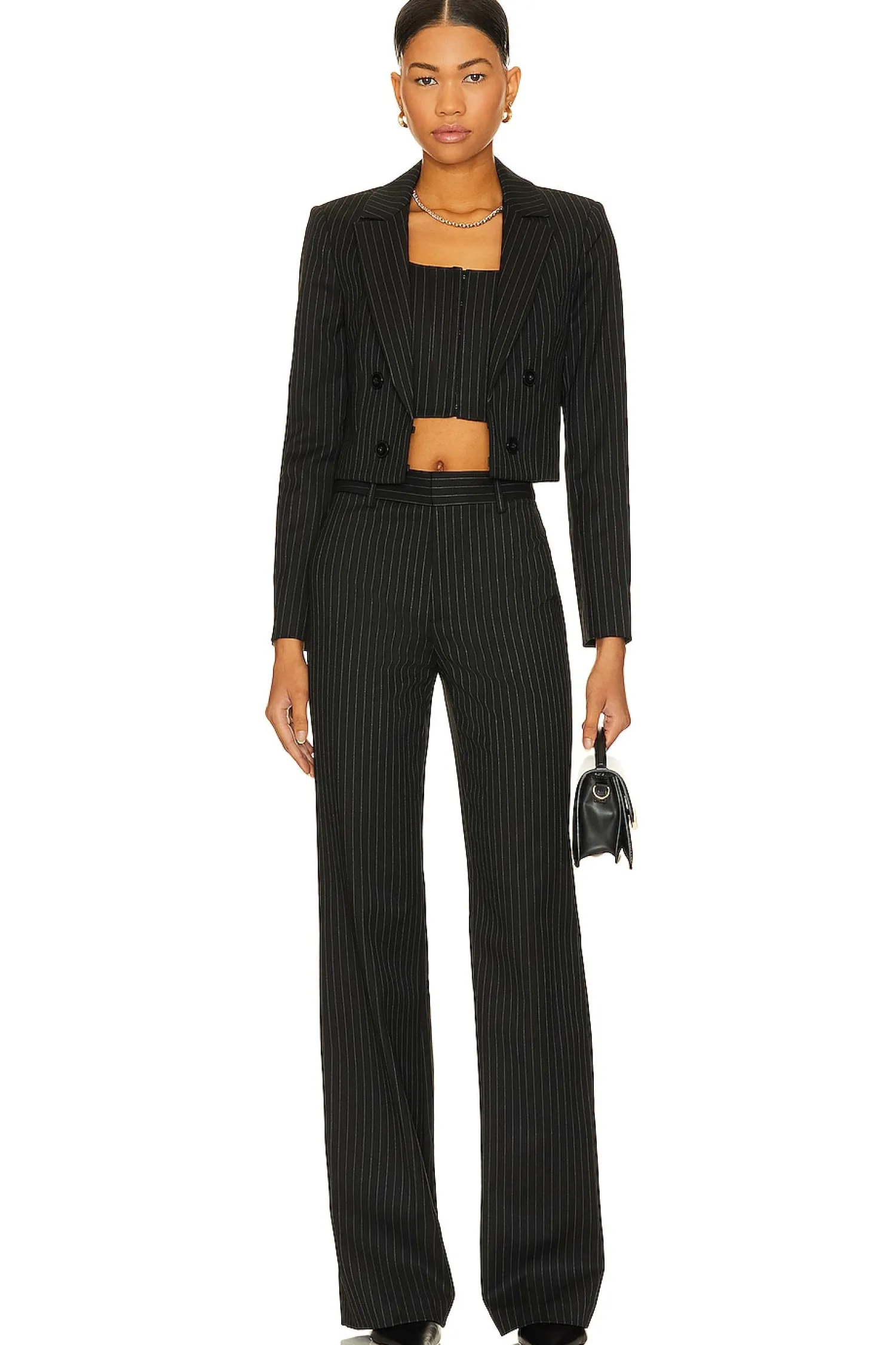 Women Alice + Olivia Jackets & Coats>Mya Crpd Ntch Col Ftd Blzr
