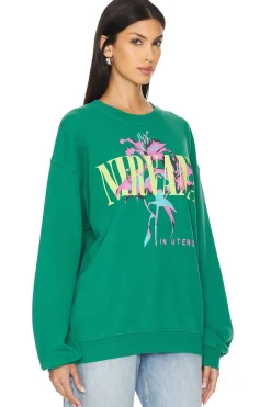 Women DAYDREAMER Loungewear>Nirvana Lilies Bf Crew Sweatshirt