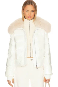Women jocelyn Jackets & Coats>Nylon Puffer Jacket With Faux Collar