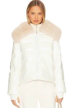 Women jocelyn Jackets & Coats>Nylon Puffer Jacket With Faux Collar