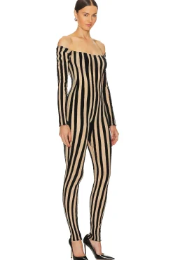 Women LaQuan Smith Jumpsuits>Off Shoulder Catsuit With Zipper Detail