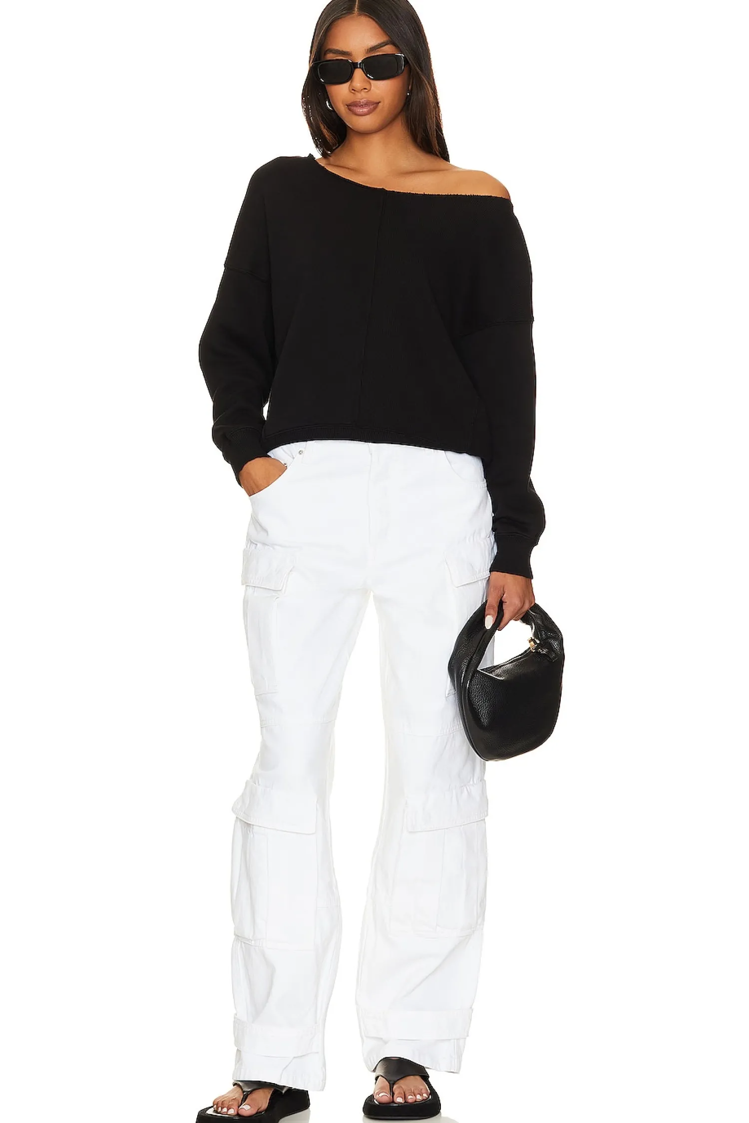 Women Bobi Loungewear>Off The Shoulder Crewneck