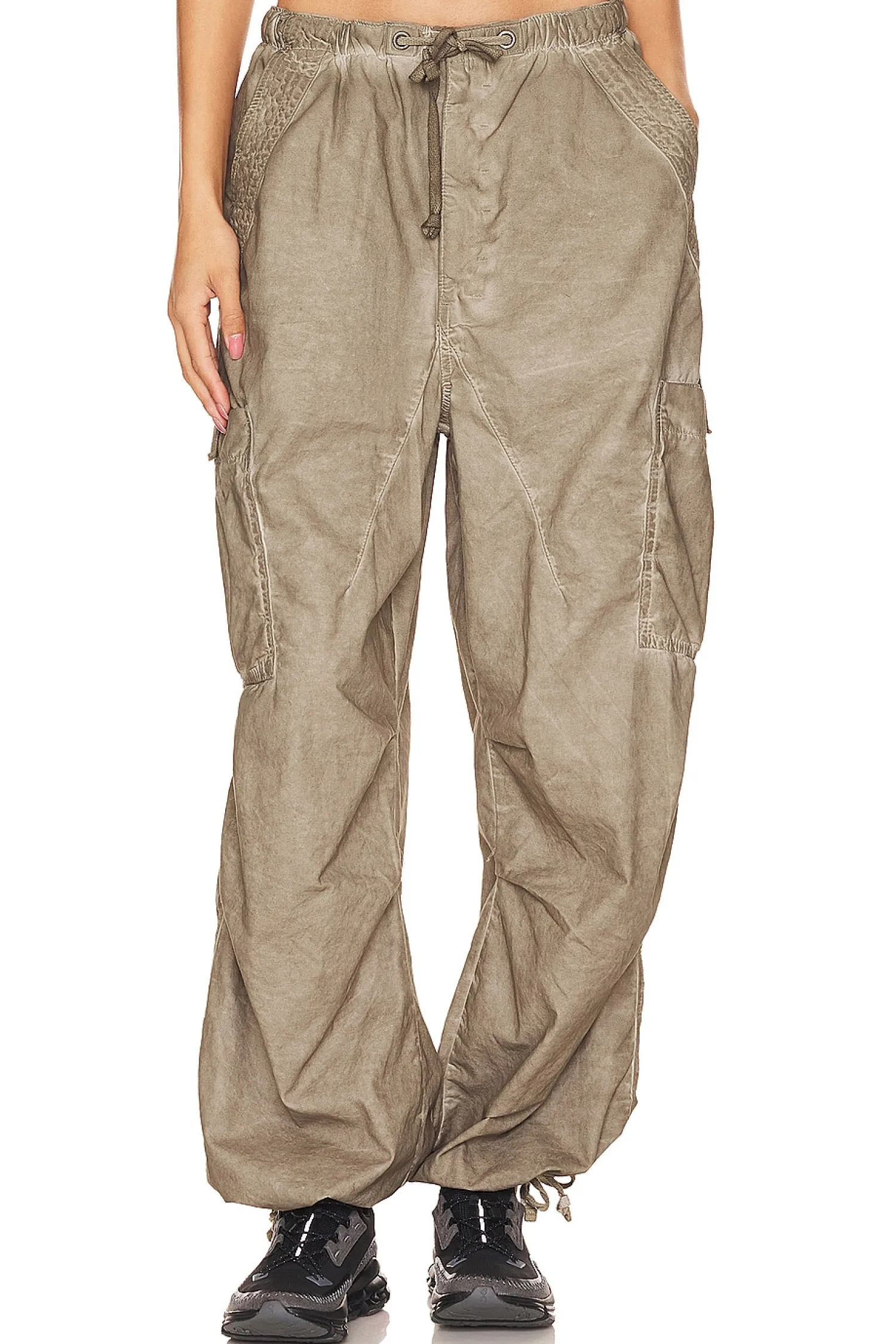 Women Jaded London Pants>Oil Wash Parachute Pants
