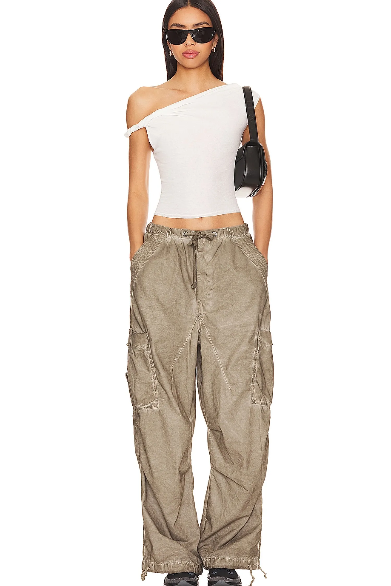 Women Jaded London Pants>Oil Wash Parachute Pants