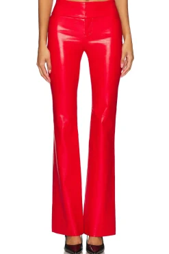 Women Alice + Olivia Pants>Olivia Vegan Leather Side Slits Pant