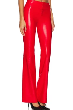 Women Alice + Olivia Pants>Olivia Vegan Leather Side Slits Pant