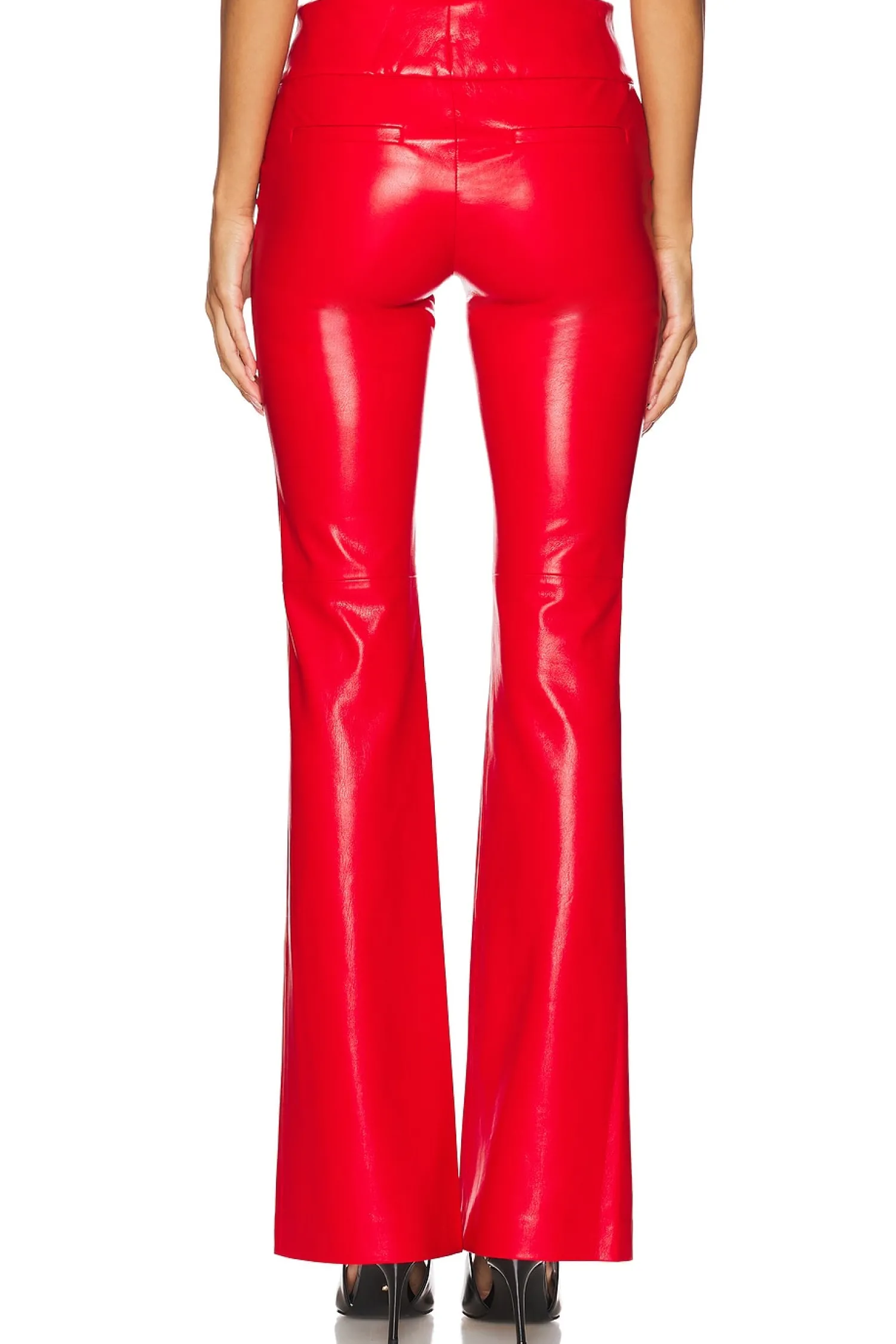 Women Alice + Olivia Pants>Olivia Vegan Leather Side Slits Pant