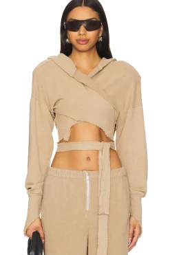 Women SAMI MIRO VINTAGE Matching Sets|Loungewear>Open Seam Wrap Hoodie