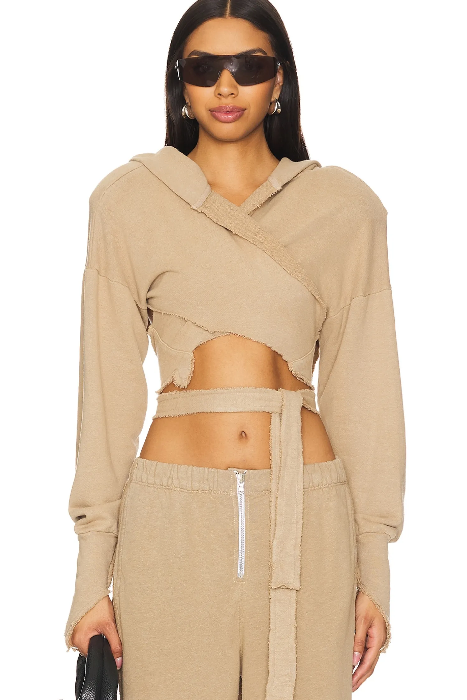 Women SAMI MIRO VINTAGE Matching Sets|Loungewear>Open Seam Wrap Hoodie