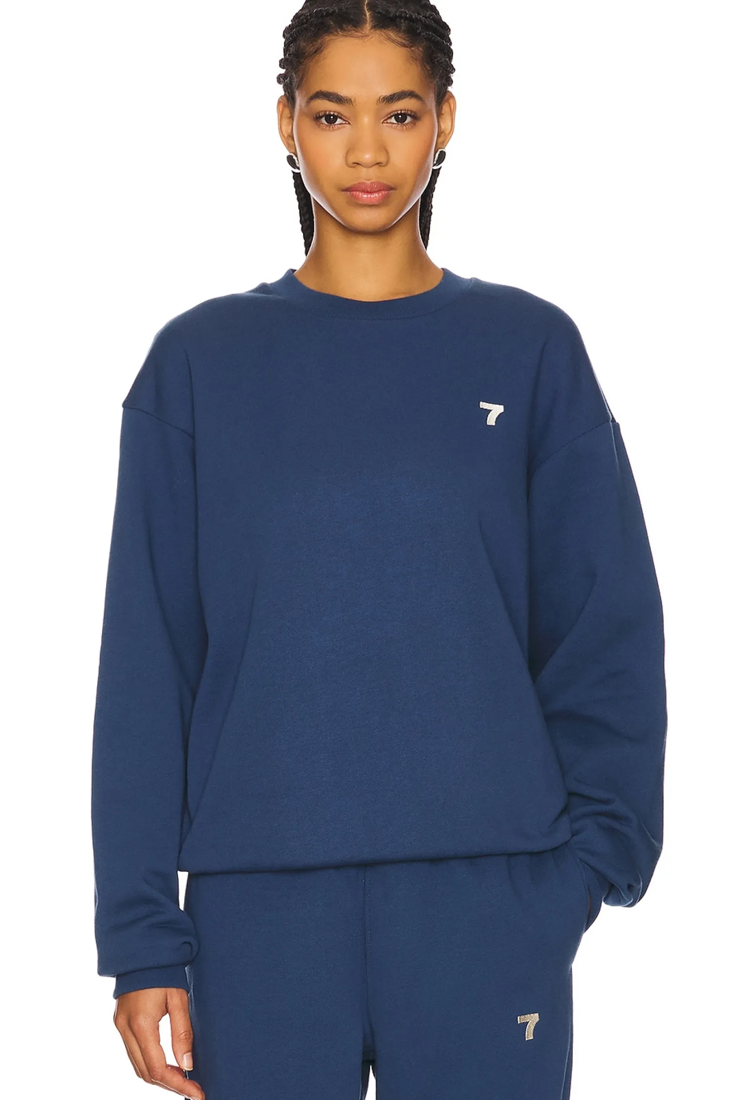 Women 7 Days Active Matching Sets|Loungewear>Organic Crewneck