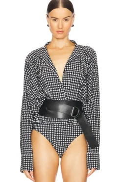 Women Norma Kamali Matching Sets>Oversized Boyfriend Shirt Bodysuit