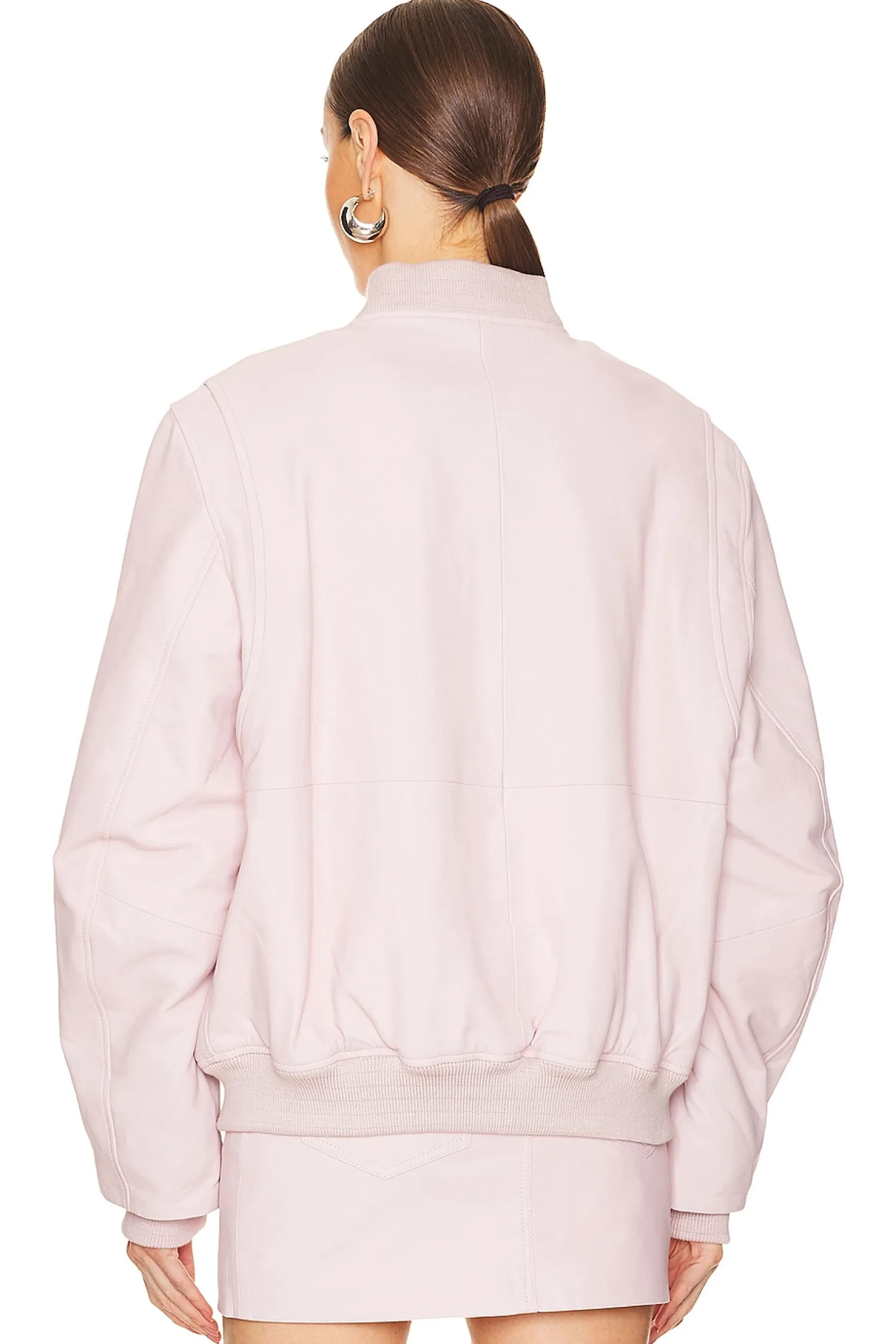 Women REMAIN Jackets & Coats>Oversized Leather Bomber Jacket