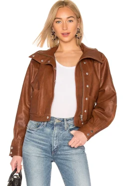 Women LPA Jackets & Coats>Oversized Leather Jacket