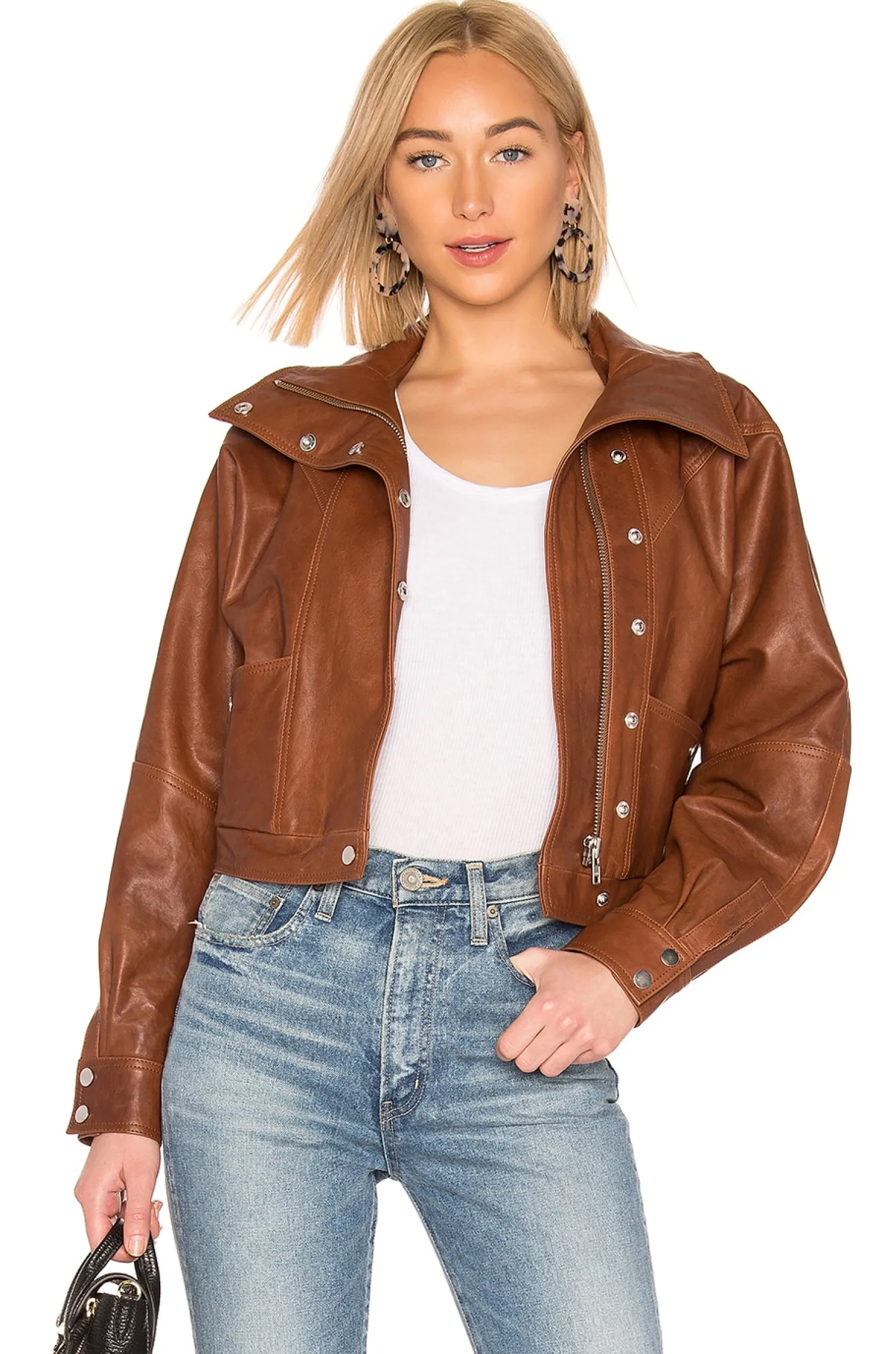 Women LPA Jackets & Coats>Oversized Leather Jacket
