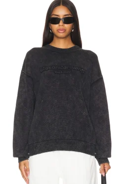 Women Alexander Wang Loungewear>Oversized Long Sleeve Pullover W Emboss Logo