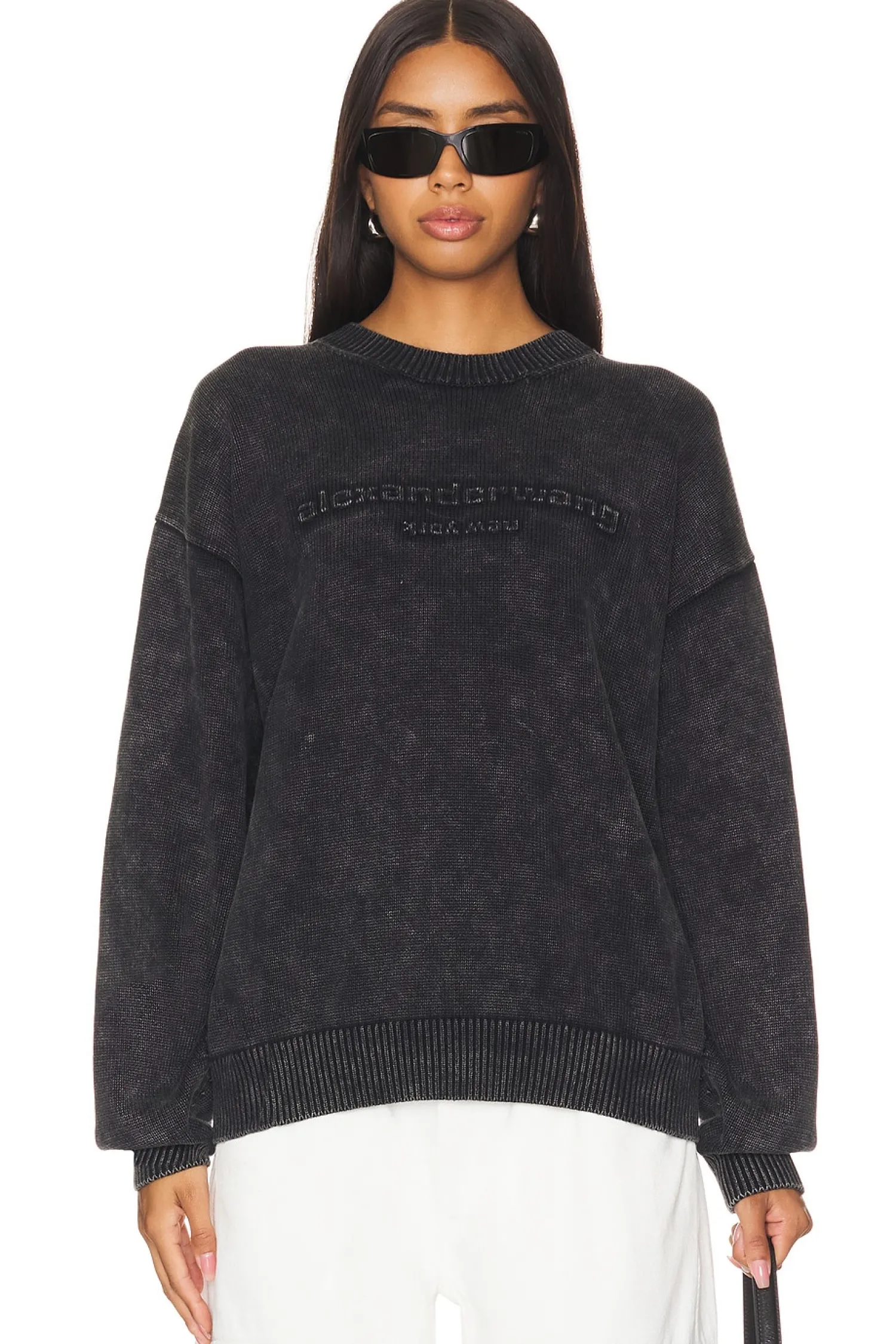 Women Alexander Wang Loungewear>Oversized Long Sleeve Pullover W Emboss Logo
