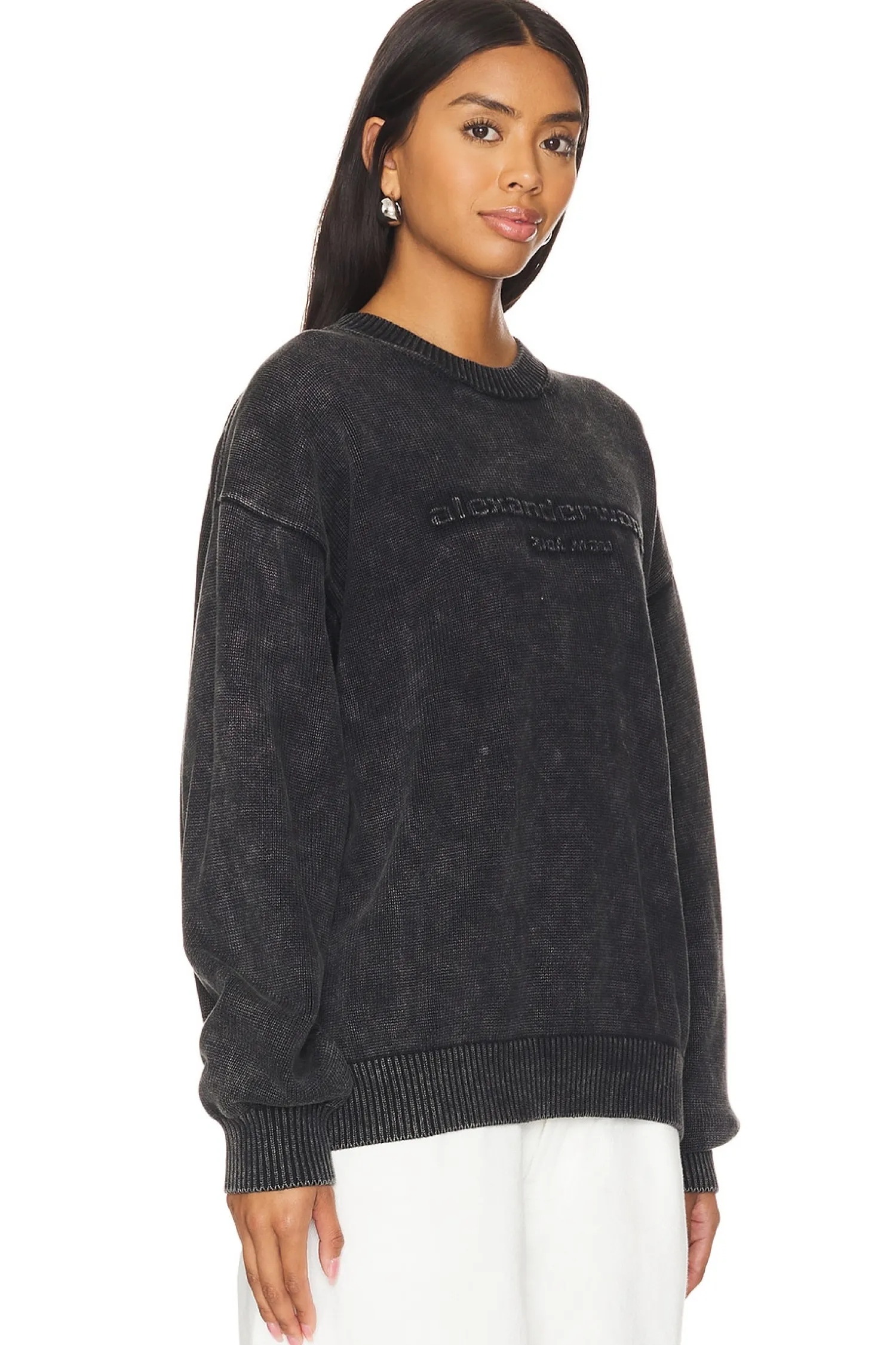 Women Alexander Wang Loungewear>Oversized Long Sleeve Pullover W Emboss Logo