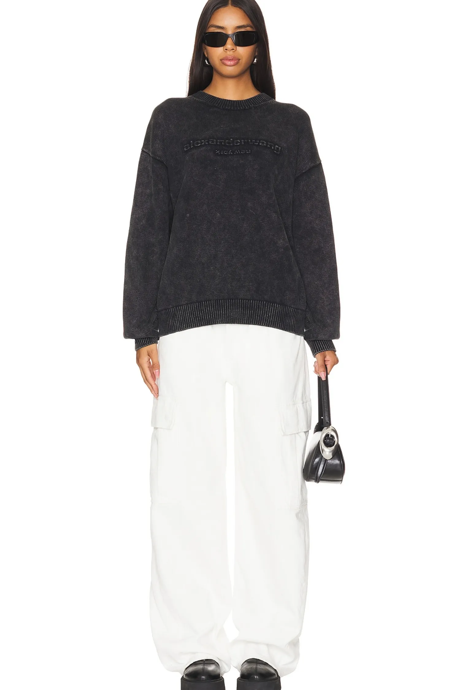 Women Alexander Wang Loungewear>Oversized Long Sleeve Pullover W Emboss Logo