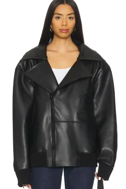 Women Norma Kamali Jackets & Coats>Oversized Moto Jacket