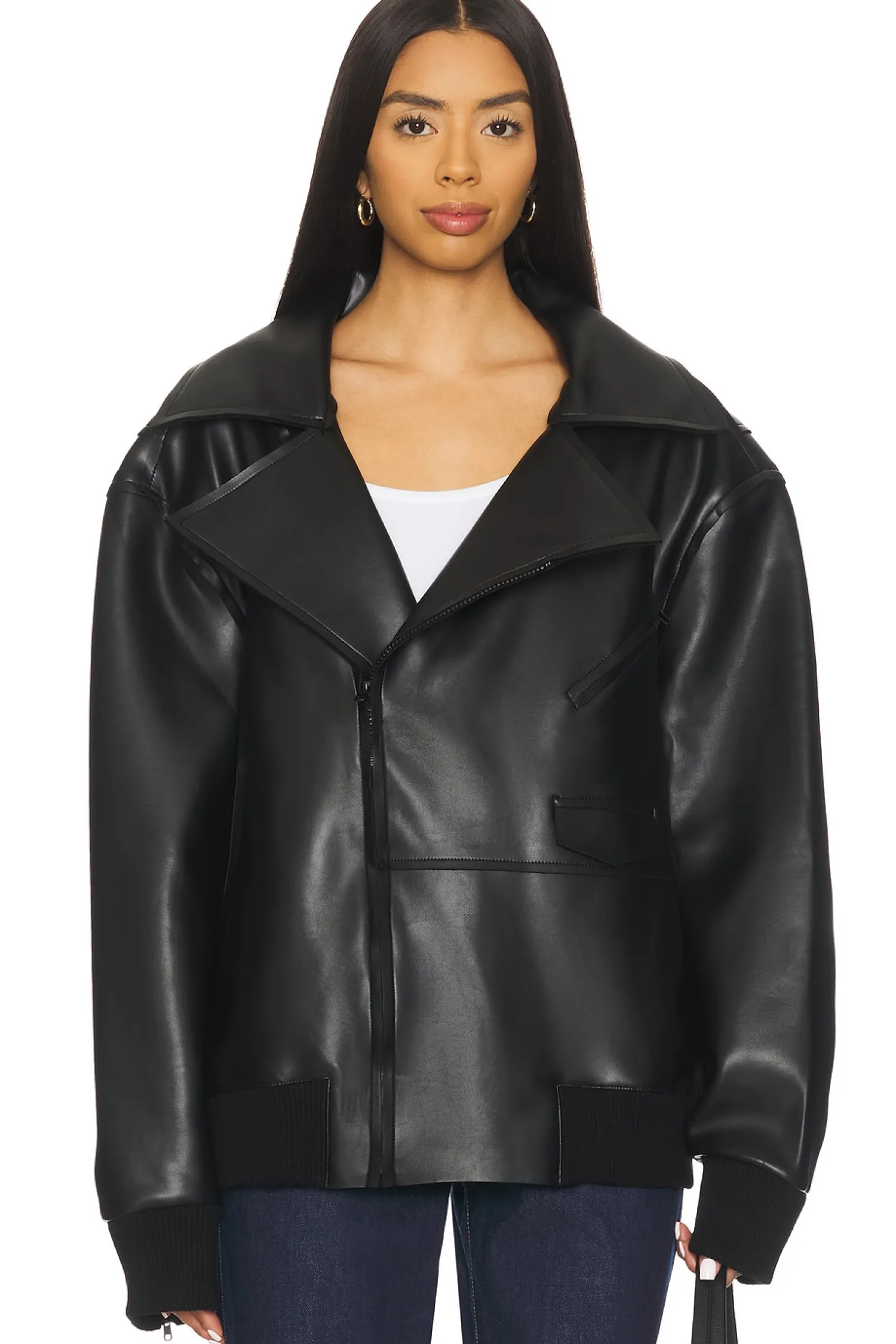 Women Norma Kamali Jackets & Coats>Oversized Moto Jacket