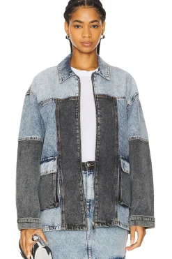 Women ROTATE Jackets & Coats>Oversized Patchwork Jacket