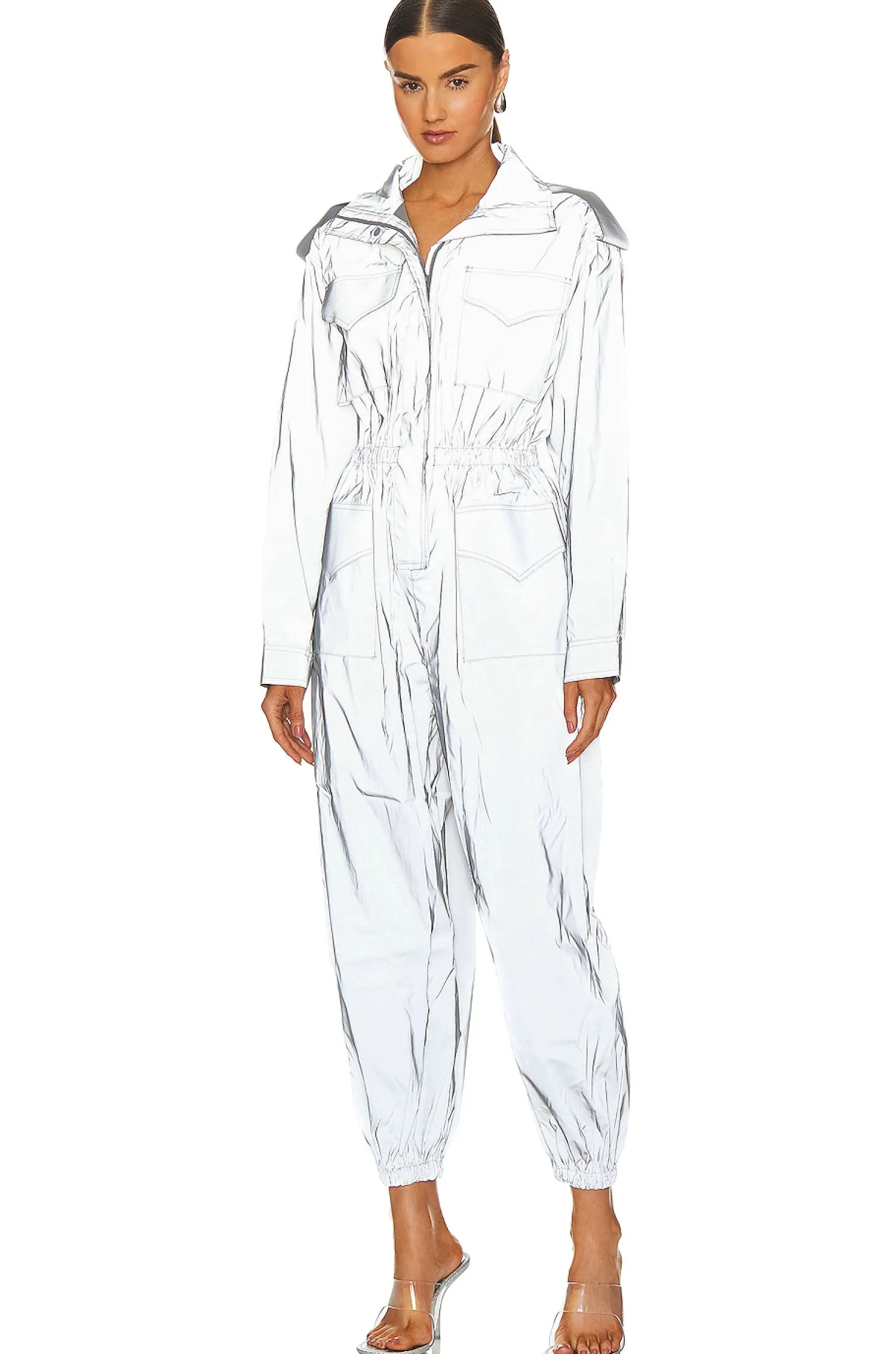 Women Norma Kamali Jumpsuits>Oversized Turtle Cargo Jumpsuit