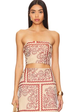Women Bec + Bridge Matching Sets>Palm Bliss Strapless Crop