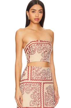 Women Bec + Bridge Matching Sets>Palm Bliss Strapless Crop