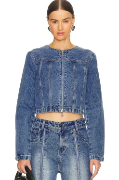 Women Wynn Hamlyn Jackets & Coats>Panel Denim Jacket