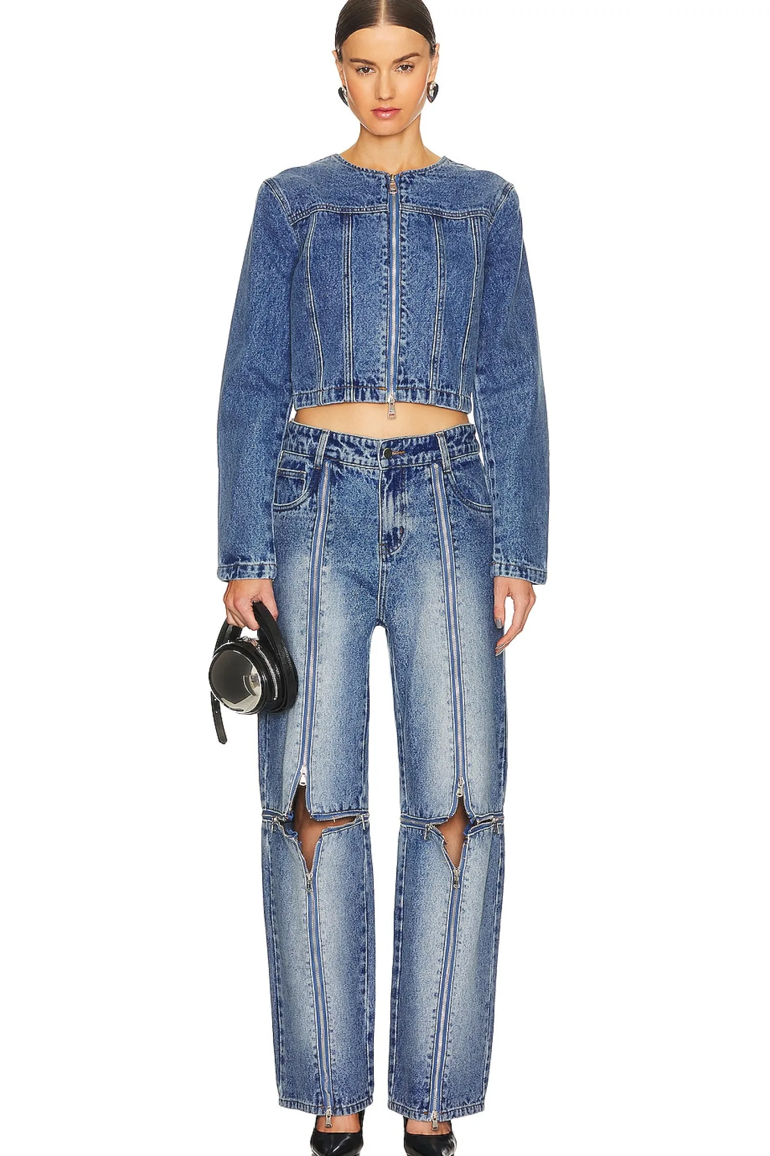 Women Wynn Hamlyn Jackets & Coats>Panel Denim Jacket