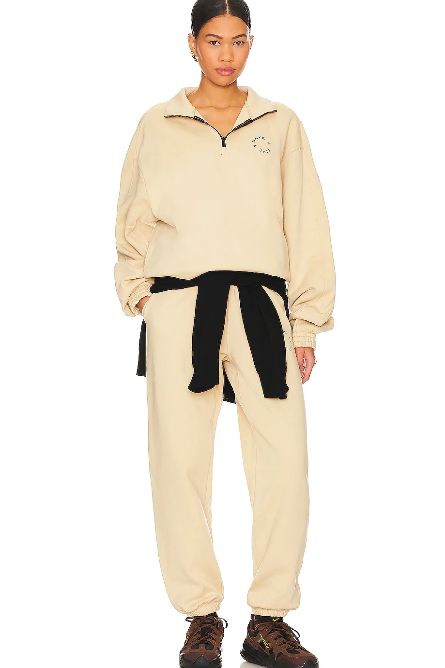 Women 7 Days Active Loungewear>Paneled Sweatshirt