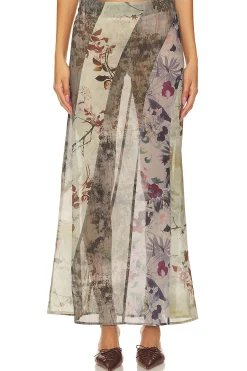 Women Jaded London Matching Sets>Panelled Print Maxi Skirt