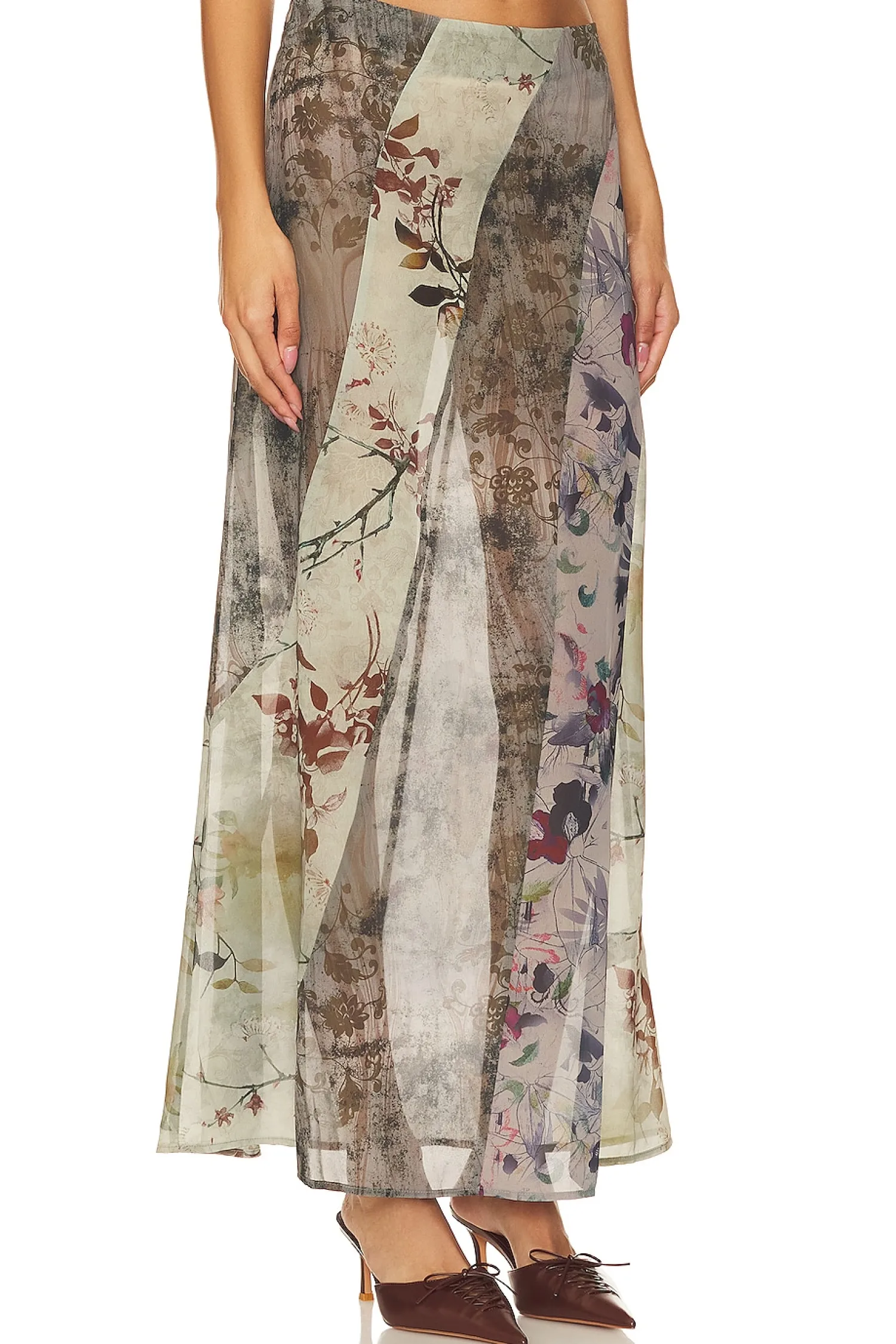 Women Jaded London Matching Sets>Panelled Print Maxi Skirt