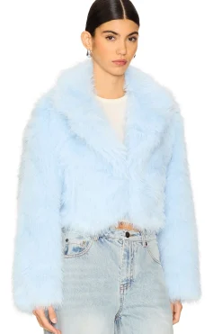 Women Free People Jackets & Coats>Paris Cropped Faux Fur Jacket In Ice Water