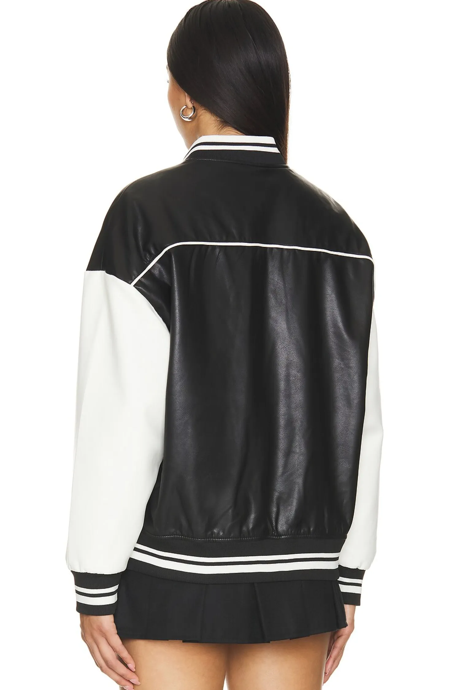 Women superdown Jackets & Coats>Parker Faux Leather Varsity Jacket